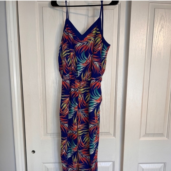 017 Women's Jumpsuit Size L Xhilaration Pants Romper Fall Floral Print Colors - Picture 5 of 10